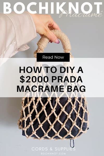 bolsa prada macrame|How to DIY a $2000 Prada Macrame Net Bag For $8 .